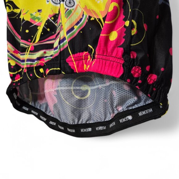 NWT Weimostar Cycling Jersey Women's Racing Workout Back Bottle Pockets Bright L - Picture 3 of 7
